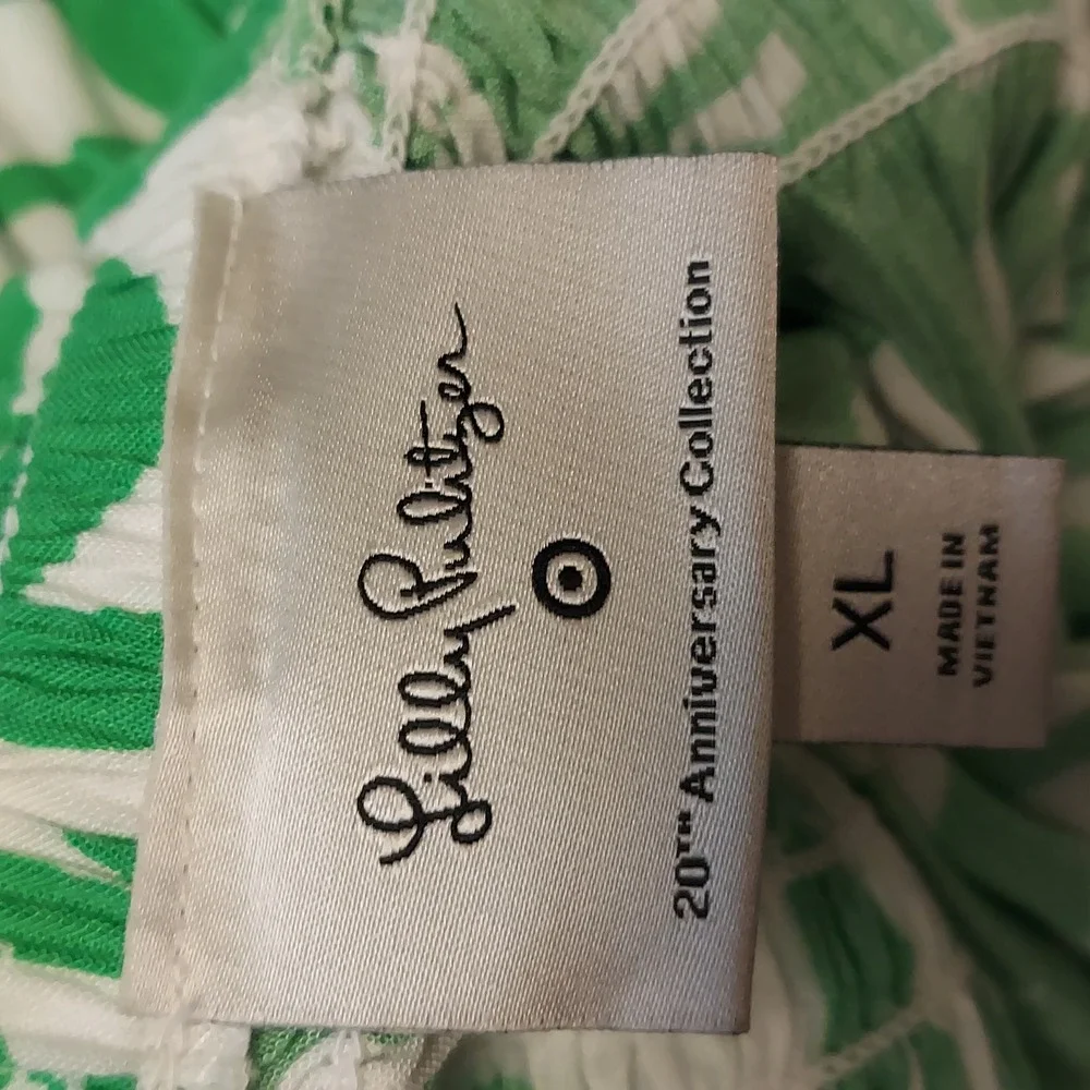 Lilly Pulitzer Target 20th Anniversary Green White Palm Jumpsuit Kids XL